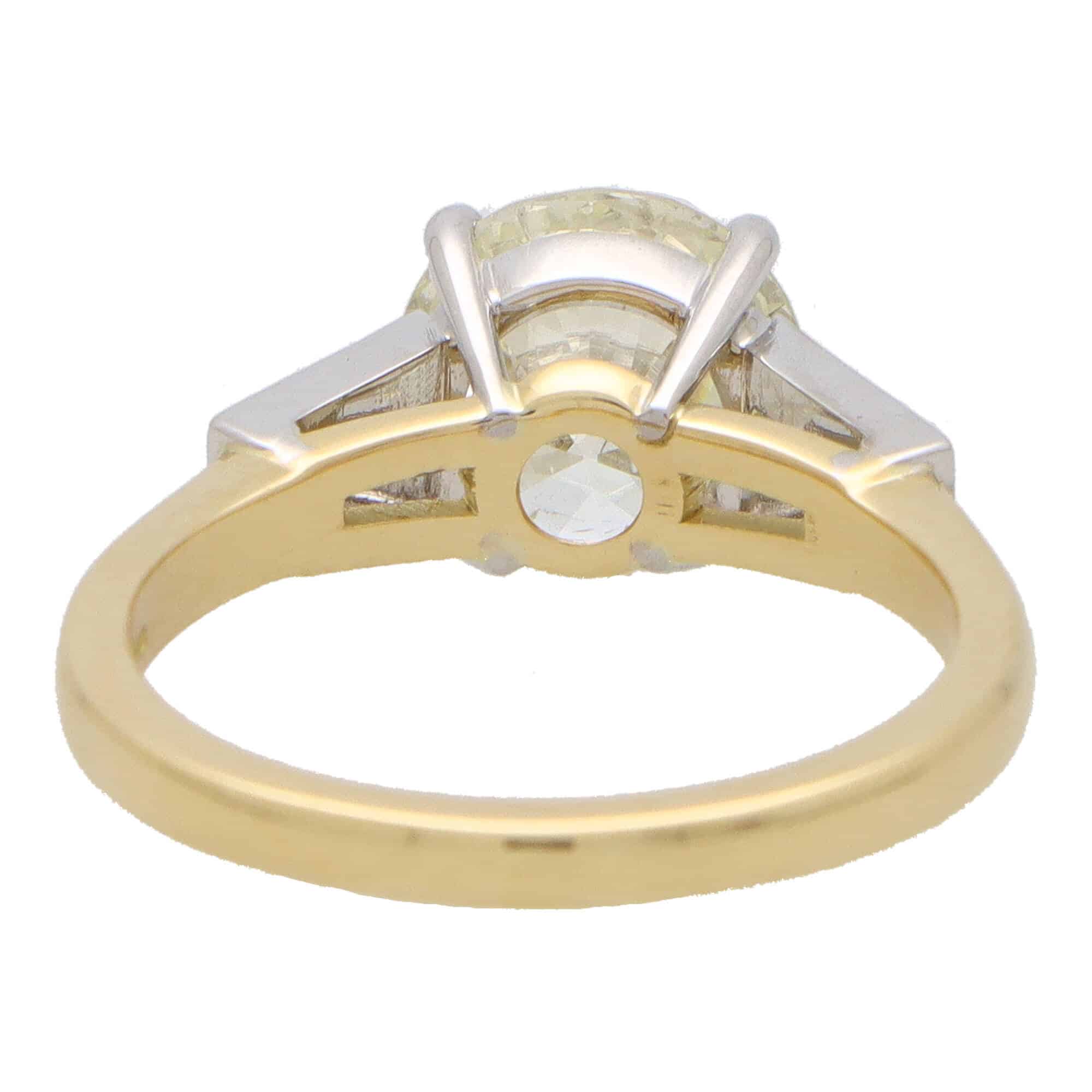 Certified Vintage Round and Tapered Baguette Ring at Susannah Lovis  Jewellers