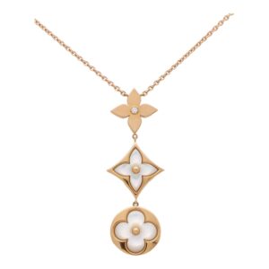 Vintage Louis Vuitton Diamond and Mother of Pearl Necklace