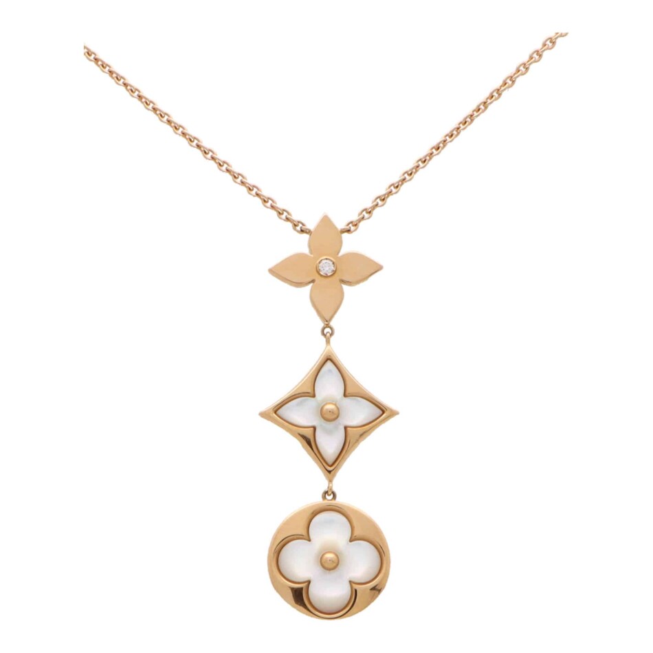 Vintage Louis Vuitton Diamond and Mother of Pearl Necklace