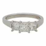 Vintage Princess Cut Diamond Three Stone Ring