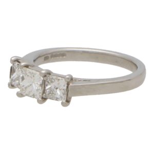 Vintage Princess Cut Diamond Three Stone Ring