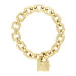 Louis Vuitton 18K White Gold Padlock & Square Link Bracelet