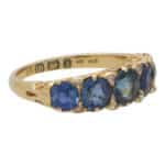 Late Victorian Sapphire and Diamond Five Stone Ring