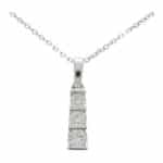 Contemporary Graduating Diamond Pendant Necklace