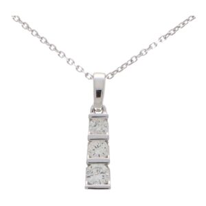 Contemporary Graduating Diamond Pendant Necklace