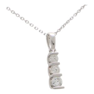 Contemporary Graduating Diamond Pendant Necklace