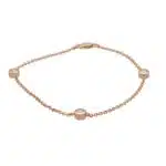 Contemporary Three Diamond Chain Link Bracelet