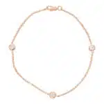 Contemporary Three Diamond Chain Link Bracelet