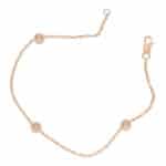 Contemporary Three Diamond Chain Link Bracelet