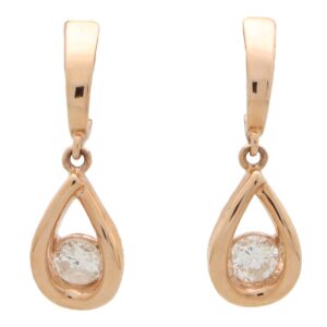 Contemporary Diamond Tear Drop Earrings