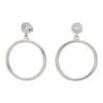 Contemporary Diamond Circle Drop Earrings