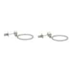 Contemporary Diamond Circle Drop Earrings