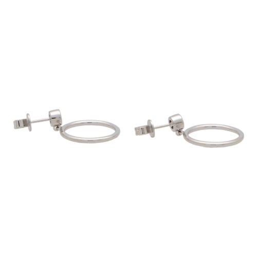 Contemporary Diamond Circle Drop Earrings
