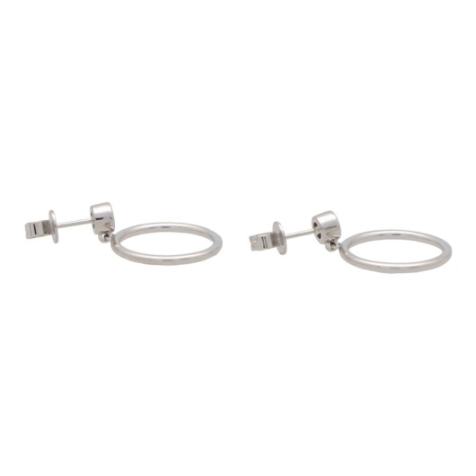 Contemporary Diamond Circle Drop Earrings