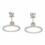 Contemporary Diamond Circle Drop Earrings
