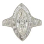 Art Deco Inspired Marquise Cut Diamond Halo Ring