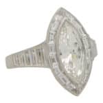 Art Deco Inspired Marquise Cut Diamond Halo Ring