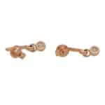 Diamond Drop Half Hoop Earrings in Rose Gold