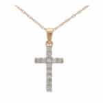 Diamond Cross Pendant in Rose Gold