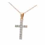 Diamond Cross Pendant in Rose Gold