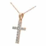 Diamond Cross Pendant in Rose Gold