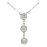Graduating Diamond Pendant in White Gold