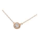 Contemporary 0.20ct Diamond Solitaire Pendant in Rose Gold