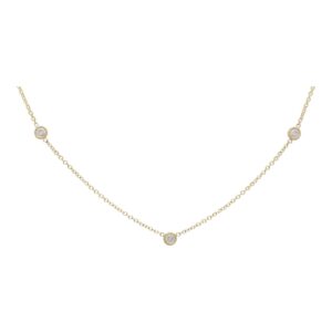 Contemporary Three Diamond Necklace