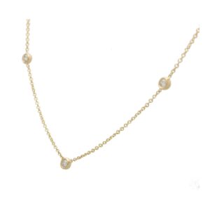 Contemporary Three Diamond Necklace