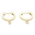 Diamond Drop Hoop Earrings