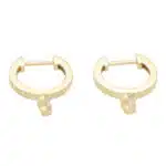 Diamond Drop Hoop Earrings