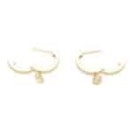 Diamond Drop Hoop Earrings