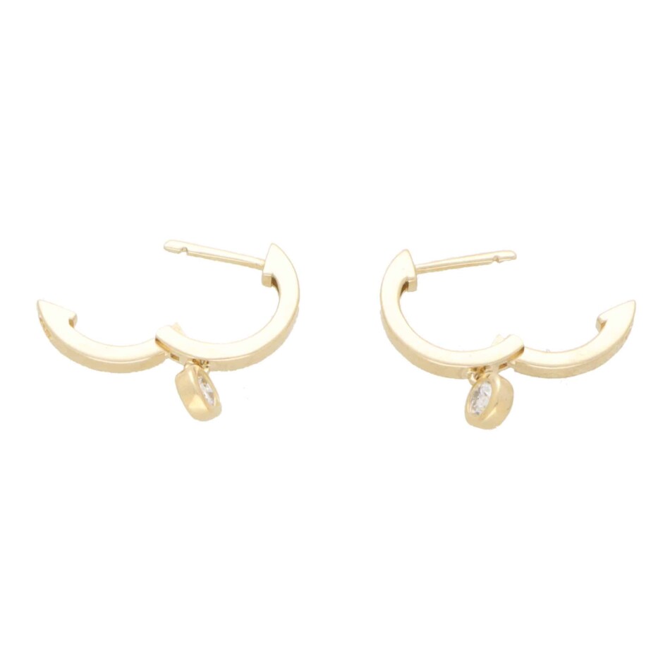 Diamond Drop Hoop Earrings
