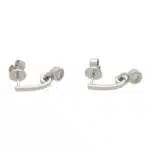 Diamond Drop Half Hoop Earrings in White Gold