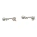 Diamond Drop Half Hoop Earrings in White Gold