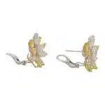 Yellow and White Marquise Cut Diamond Cluster Earrings