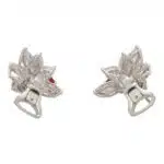 Pear Cut Ruby and Diamond Cluster Earrings