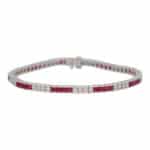 Art Deco Style Diamond and Ruby Tennis Bracelet