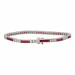 Art Deco Style Diamond and Ruby Tennis Bracelet