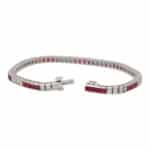 Art Deco Style Diamond and Ruby Tennis Bracelet