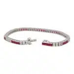 Art Deco Style Diamond and Ruby Tennis Bracelet