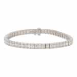 Contemporary Emerald Cut Diamond Line Tennis Bracelet