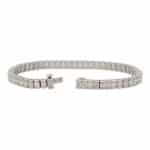 Contemporary Emerald Cut Diamond Line Tennis Bracelet