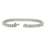 Contemporary Emerald Cut Diamond Line Tennis Bracelet