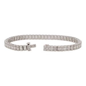 Contemporary Emerald Cut Diamond Line Tennis Bracelet