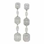 Art Deco Style Graduating Emerald Cut Drop Earrings