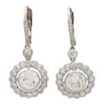 Vintage Inspired Old Cut Diamond Cluster Drop Earrings