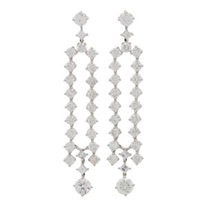 Contemporary Split Drop Diamond Earrings