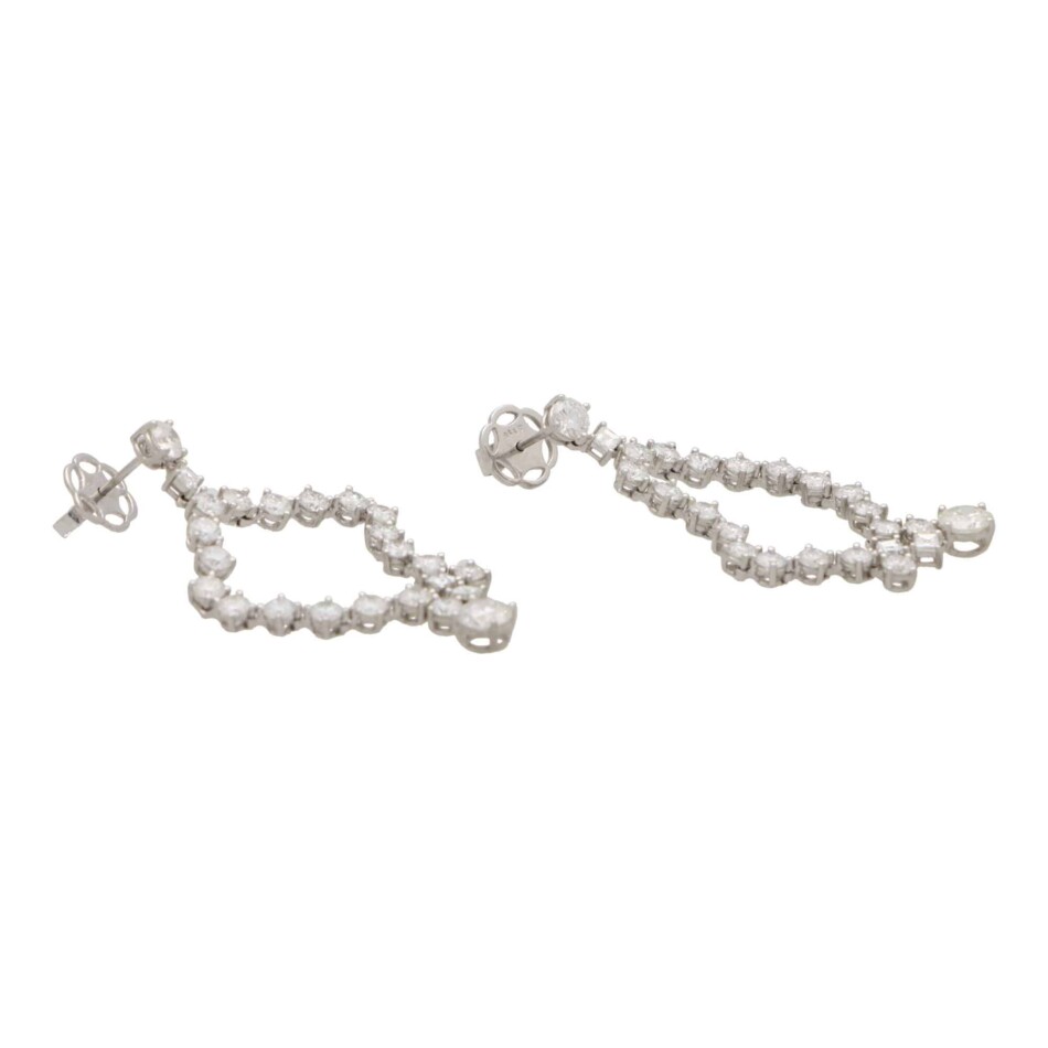 Contemporary Split Drop Diamond Earrings