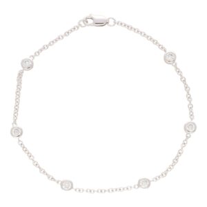 Contemporary Six Diamond Chain Bracelet